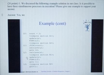  (20 points)1. We discussed the following example solution in our elass.