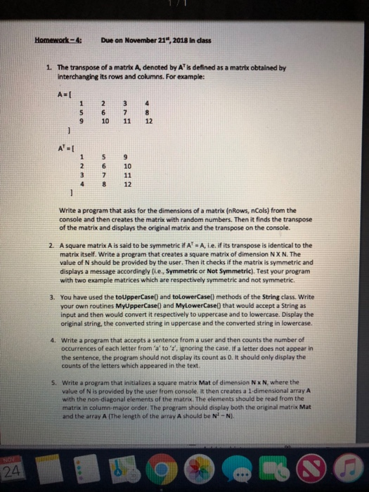  Please ans all the ques in Java language Homework-4: Due on