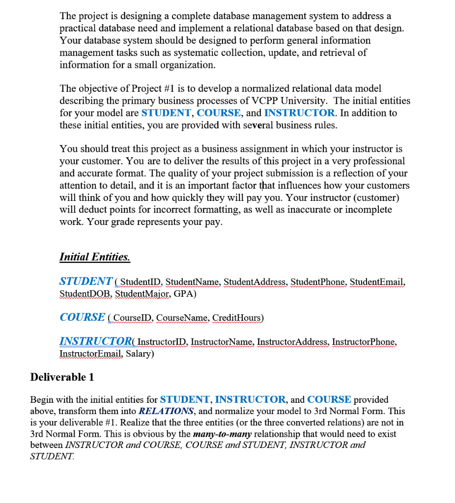 I am working on a Database Design practice problem and I am