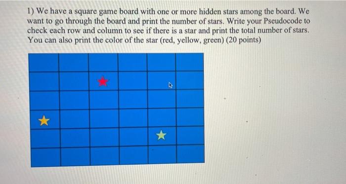 it is java and netbean 1) We have a square game board