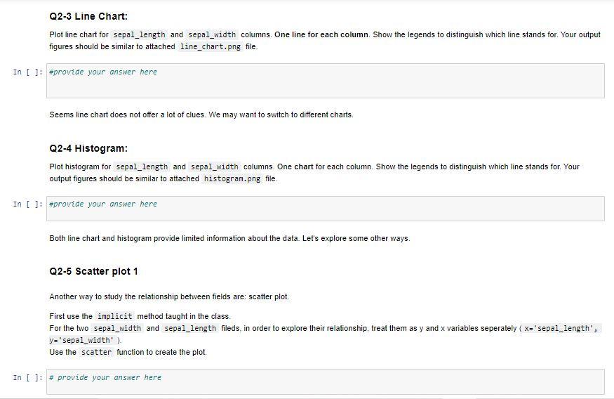 plot as instructed. (Answers for 1-1 to 1-4 should be written together