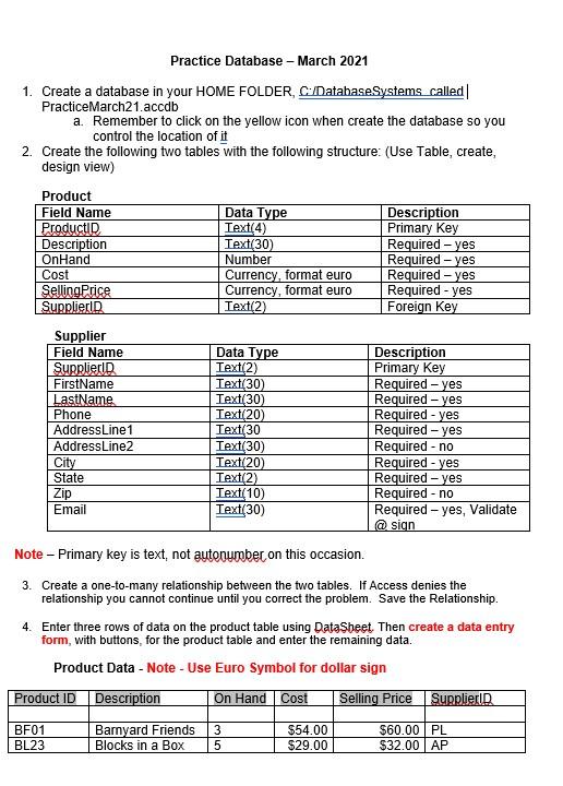  Please try to answer all if possible :-) Practice Database -