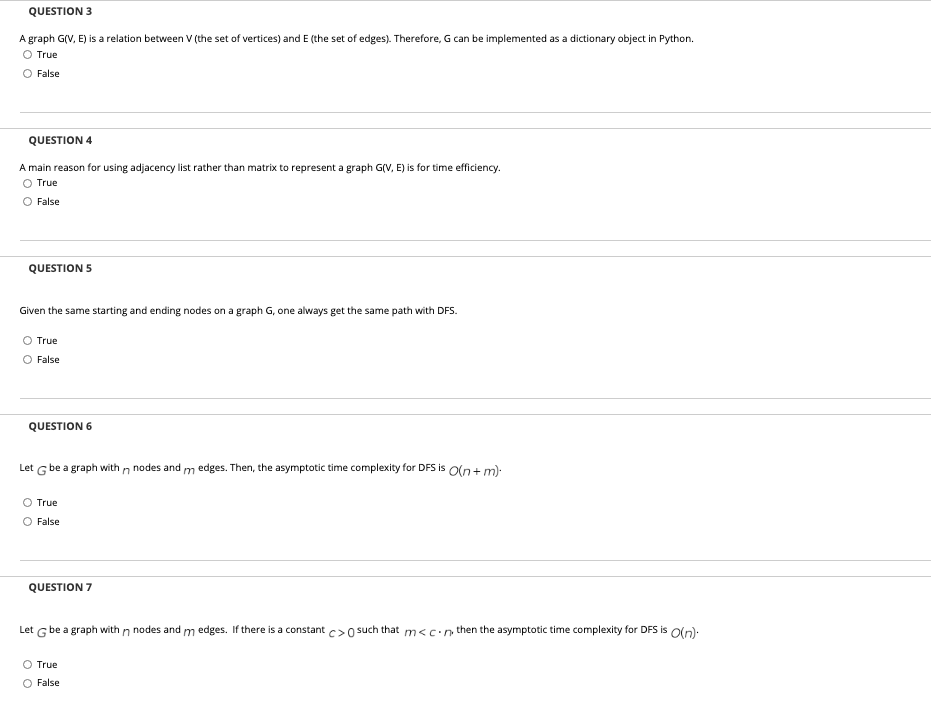  QUESTION 3 A graph G(V, E) is a relation between V