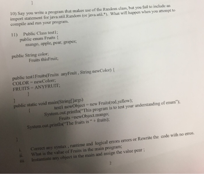  Its a java program thank you 10) Say you write a