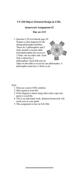 State model CS 328 Object Oriented Design in UML homework Assignment #2