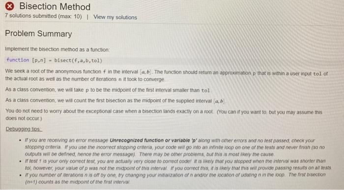anonymous function f given an initial guess xo. We input f and