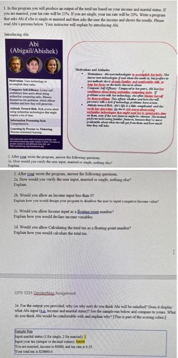 write the program in java not c ++ 1. In this peoprm