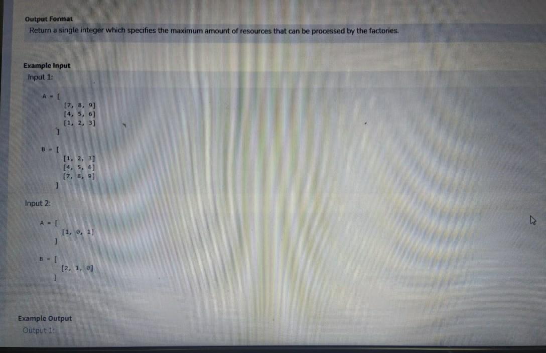 types of resources viz, resource A and resource B. At each cell