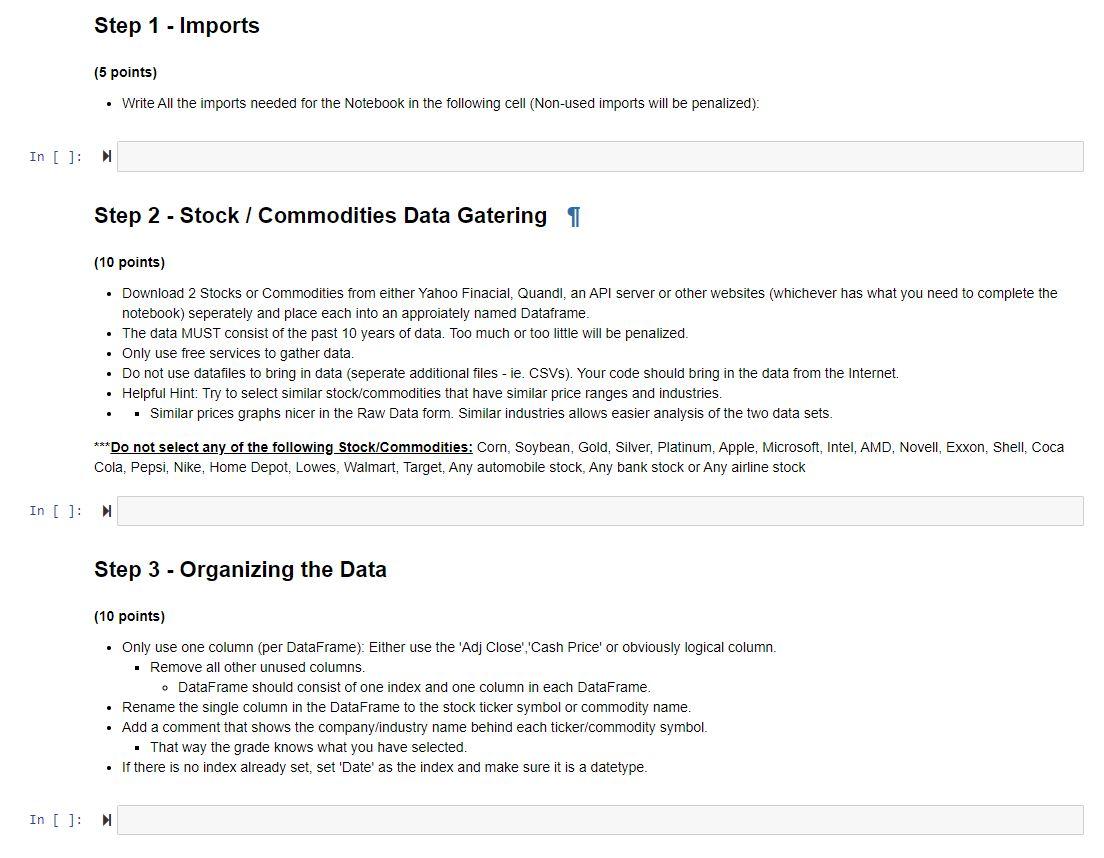 please provide the python code for the following Step 1 - Imports