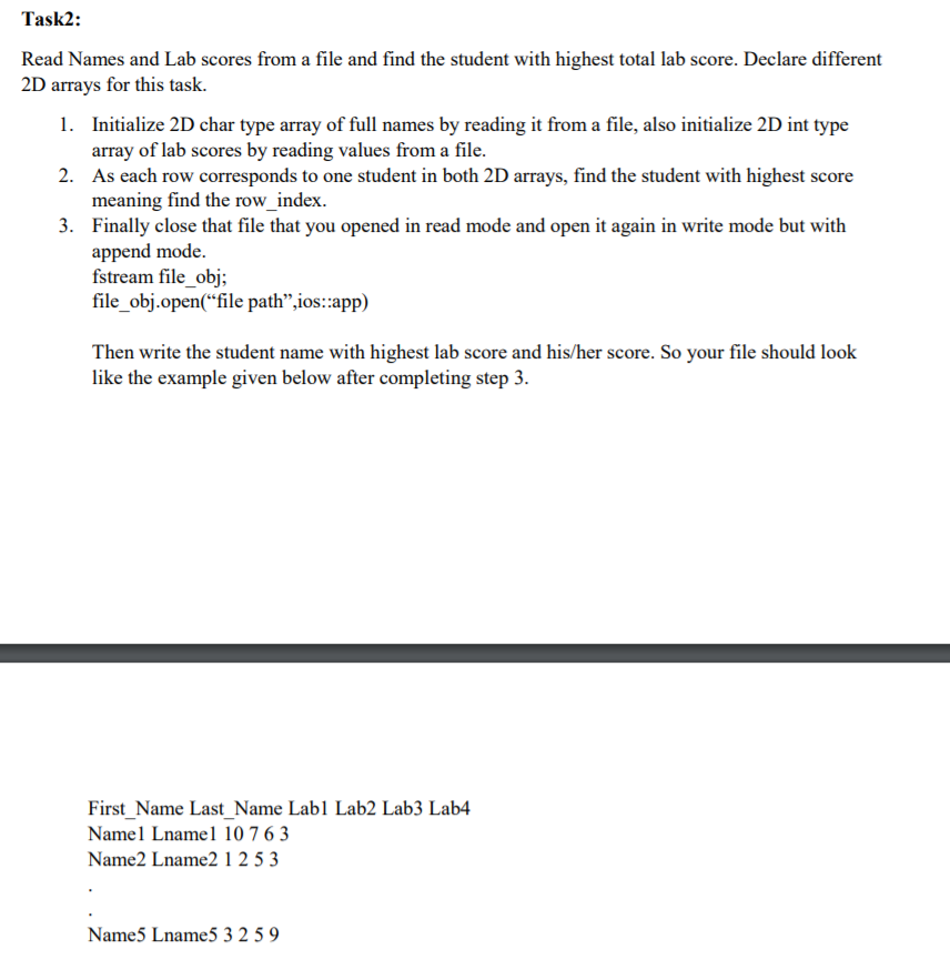 be written in single.cpp source file. Ask user which task to perform.