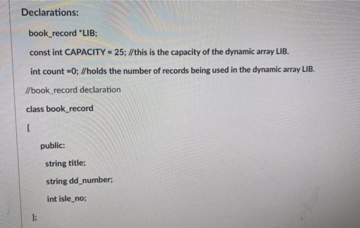 array of book_record(s) with the data stored in the file "library_inventory.txt". The