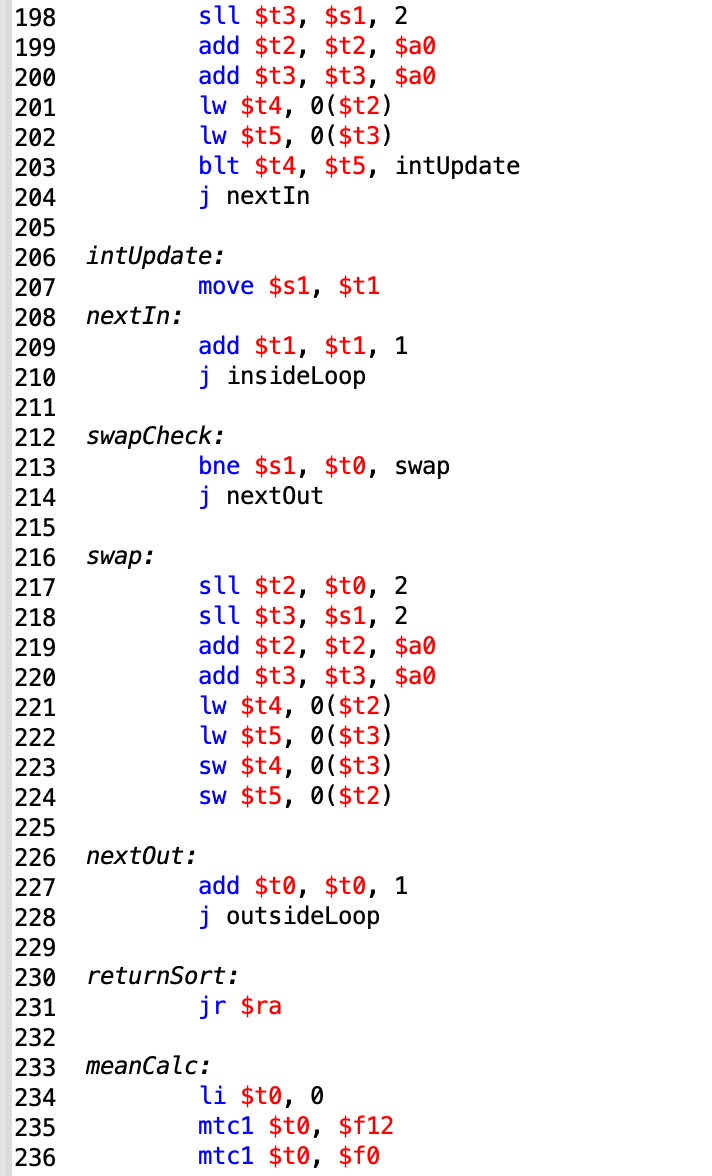 msg4: .asciiz "The median is: " 8 msg5: .asciiz "The standard deviation