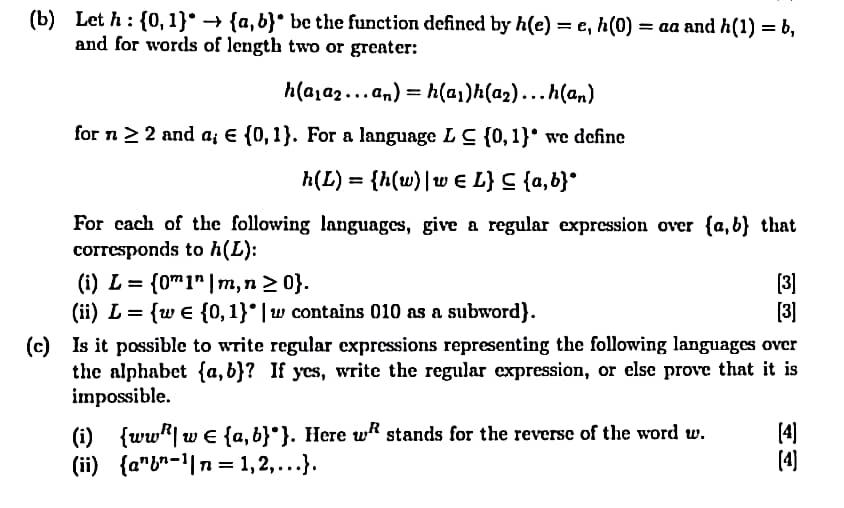 please solve it complete in 30 minute (b) Leth: {0,1} + {a,b)