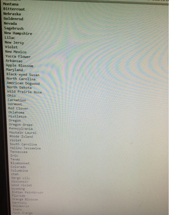 flower is displayed in a label. Needs dim statements and such I