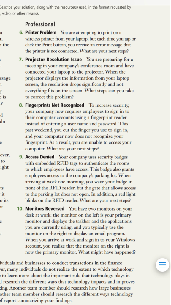 Please help answer the question escribe your solution, along with the resource(s