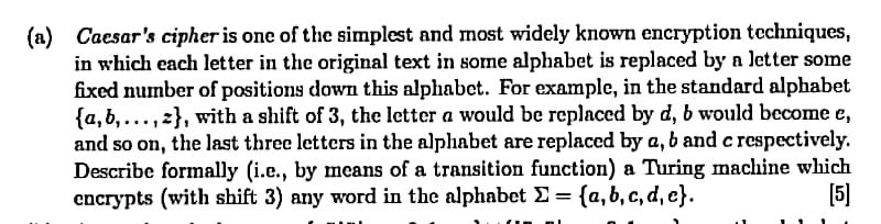 please solve it complete in 30 minute (a) Caesar's cipher is one