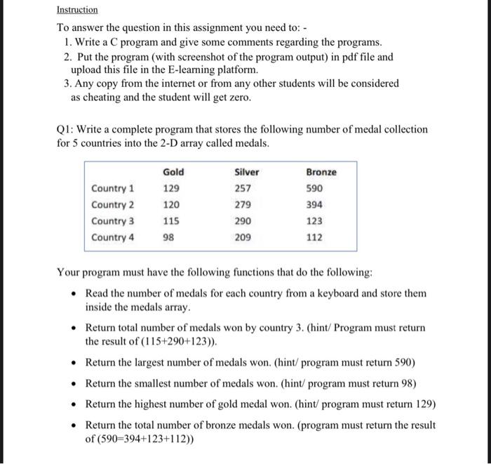 c program please fast Instruction To answer the question in this assignment