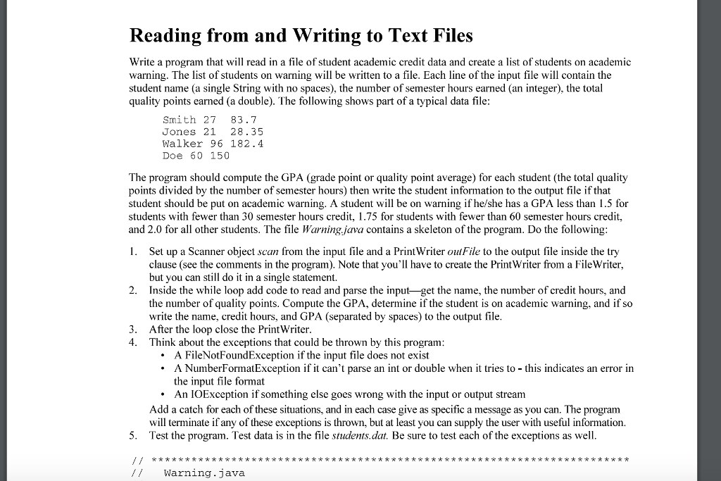 This should be in Java Reading from and Writing to Text Files