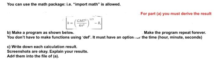  output python programming You can use the math package: i.e. "import