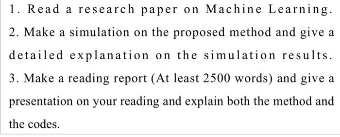 explain preferably Neural networks and a code 1. Read a research paper
