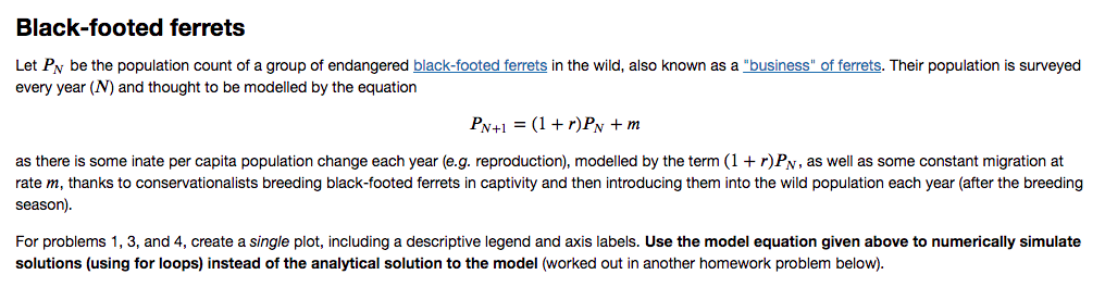 please read carefully and then answer, only do problem 4 Black-footed ferrets