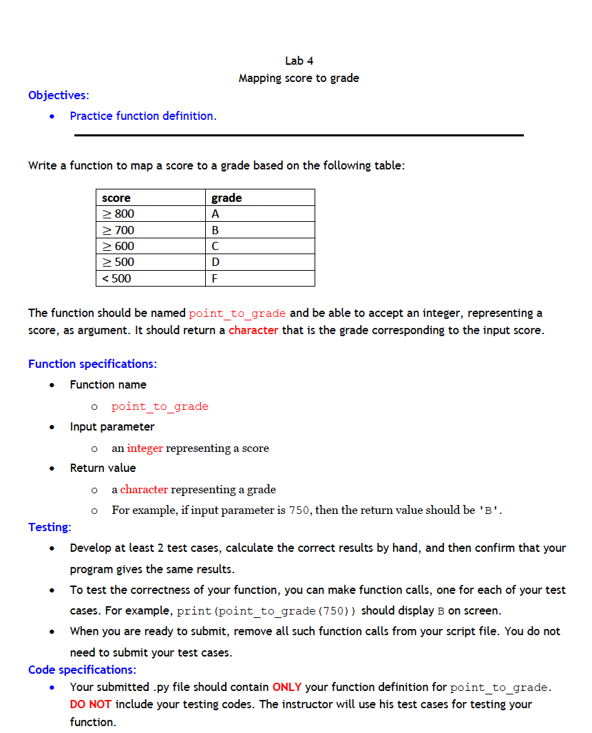  can someone help me using python using that given function specifications