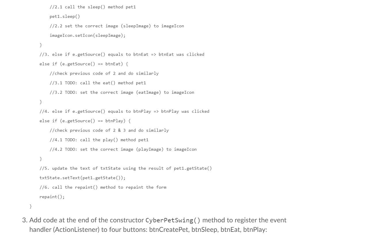 image later) Fig. 5.2: The GUI of Cyber PetSwing 1. On Eclipse,