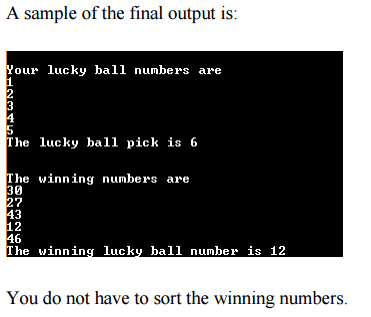In this assignment you will create a console (standalone) application. This program