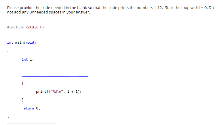  Please provide the code needed in the blank so that the