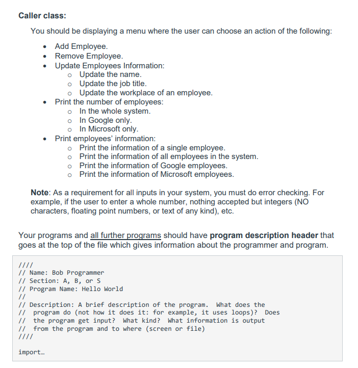 employee information for two Organizations (Google and Microsoft). General view of what