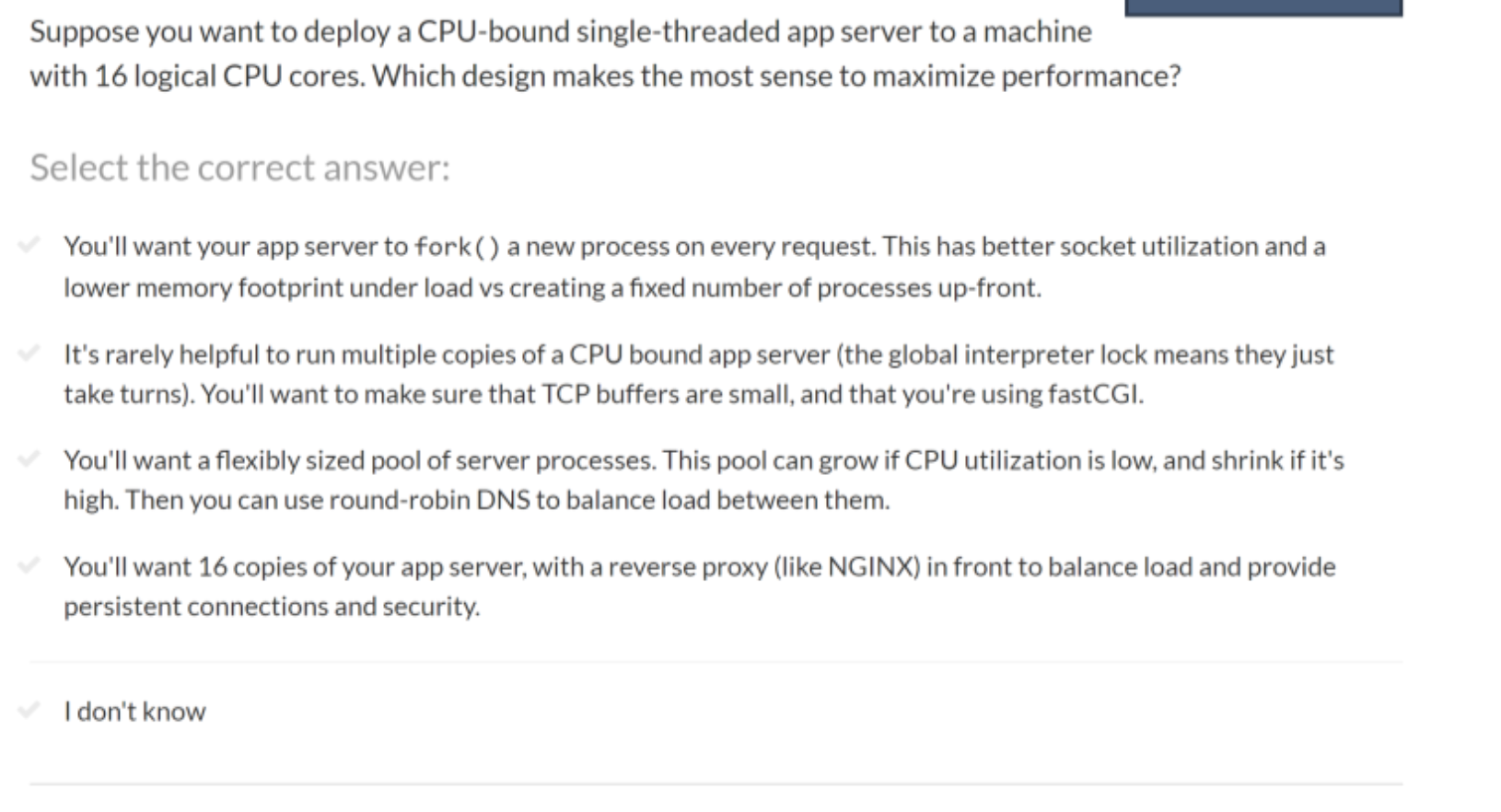 the correct answer: Big Query Amazon RDS Redshift Presto I don't know