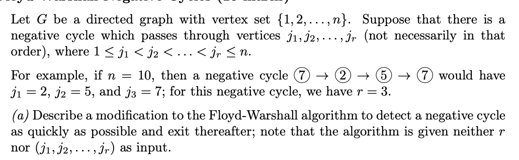 Shortest Paths Problem Let G be a directed graph with vertex set
