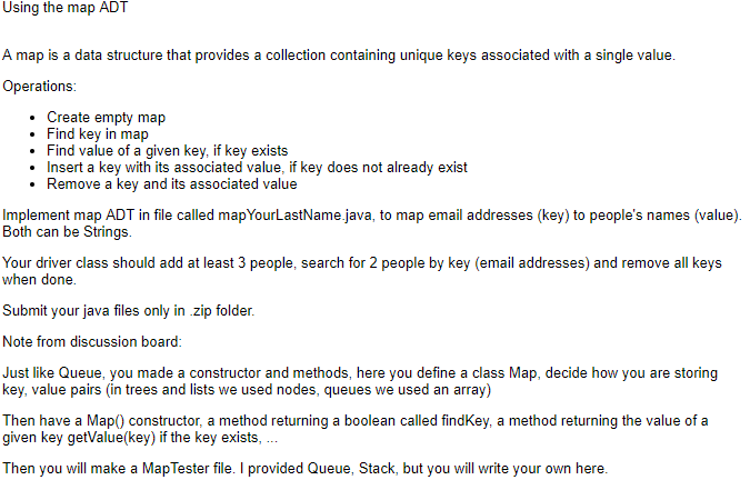  Using the map ADT A map is a data structure that