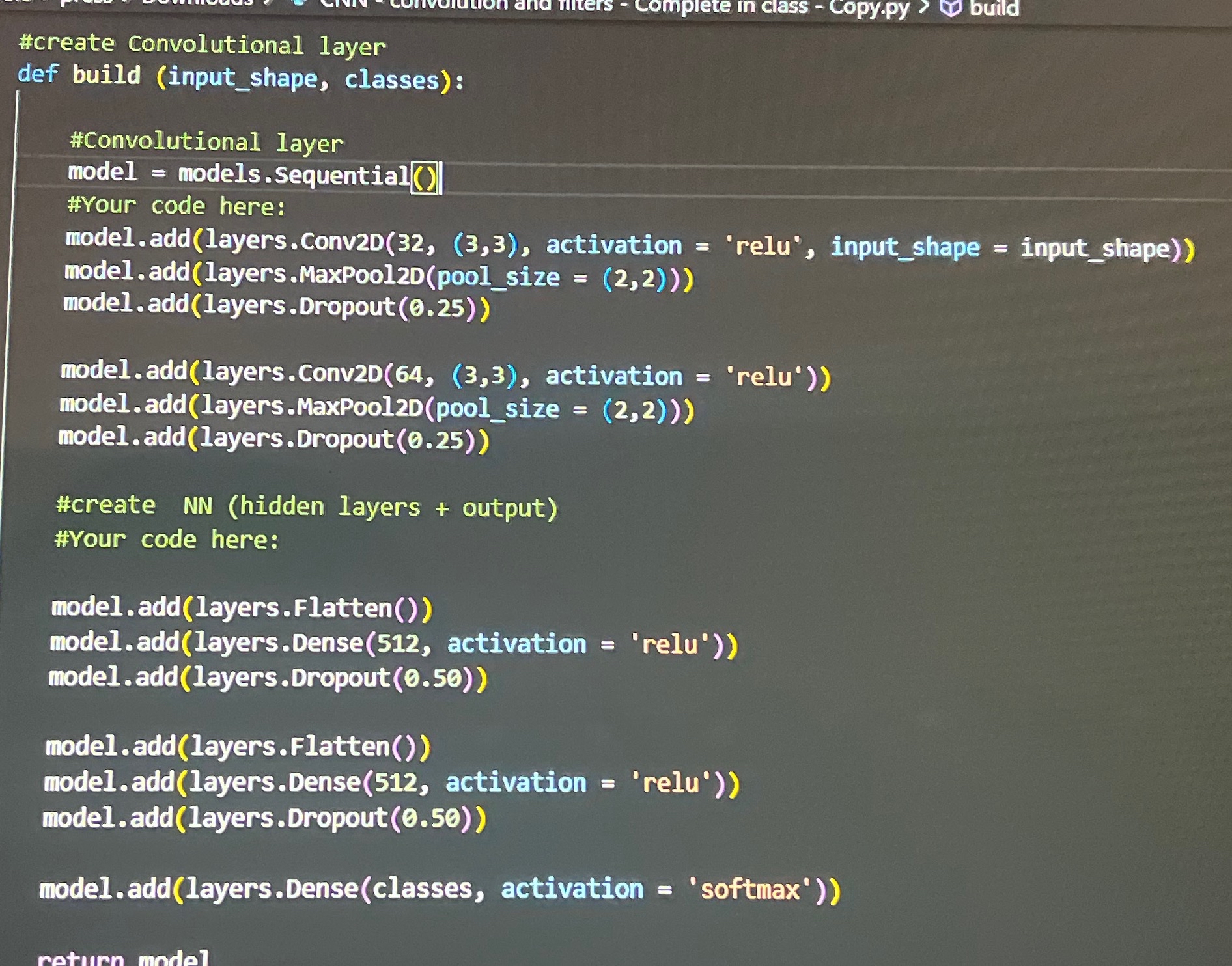  I need help to train a CNN classification model where it