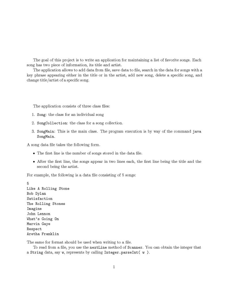 Need help writing this java code that maintains a song list. I