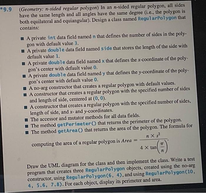  help me with this java program use simple logic (Geometry: n-sided
