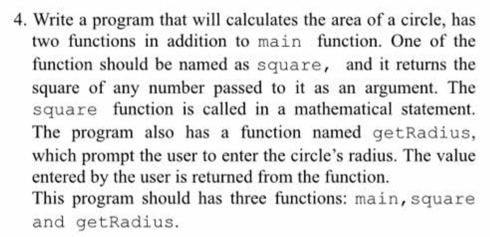  Solve this problem by using C++. Write a program that will