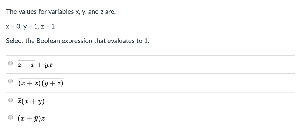 in the table below: x y Zf(x, y, z) 0 0 1