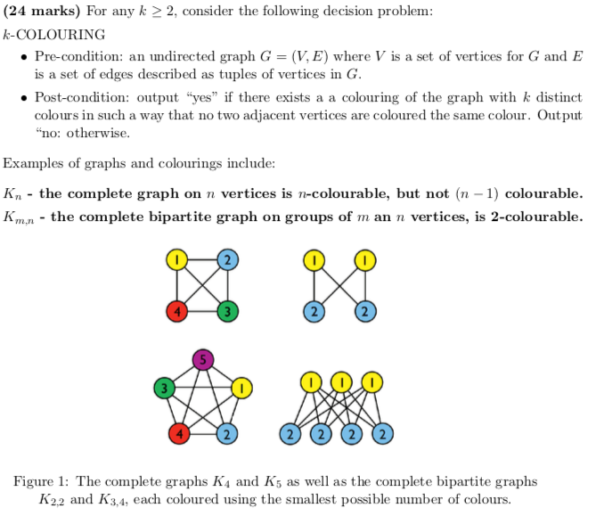  Question: (24 marks) For any k 2 2, consider the following