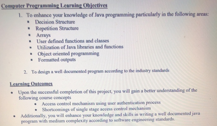 Java or converted to Netbeans java. Access Control Project Introduction Access control