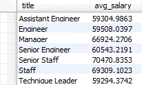 result should be the following: 3.3 Find the number of employees for