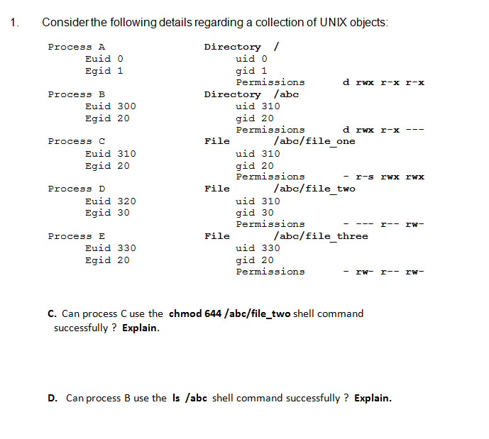 Please answer questions C and D, based on the information below: Consider