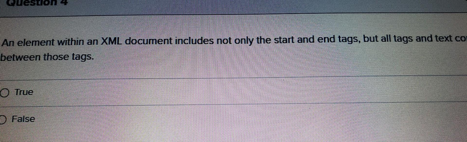 An element within an XML document includes not only the start