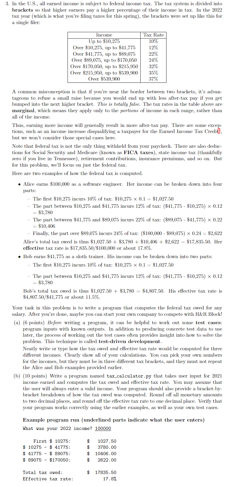 Please assist me in solving this problem in PYTHON. 3. In the