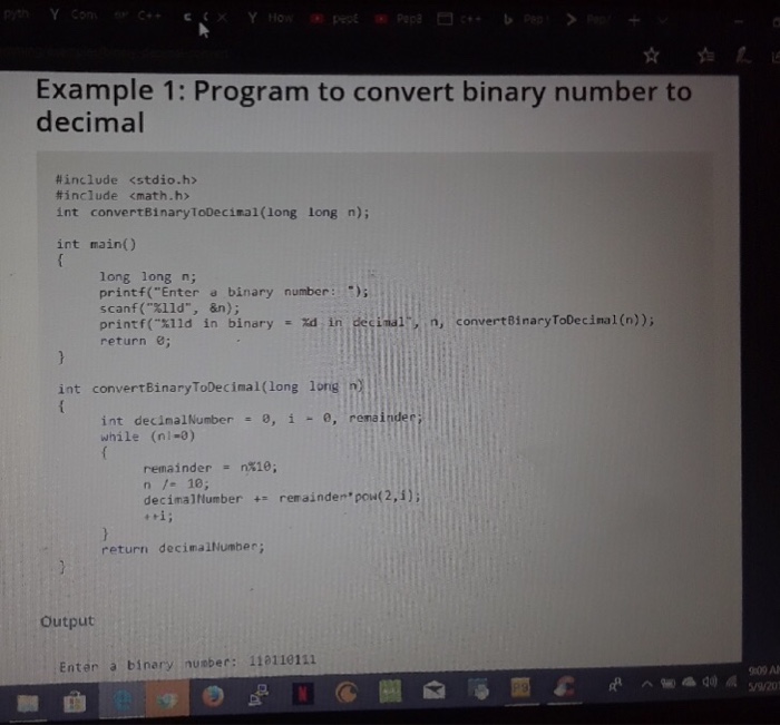  Convert the C code to PEP9 assembly language 1. Example 1: