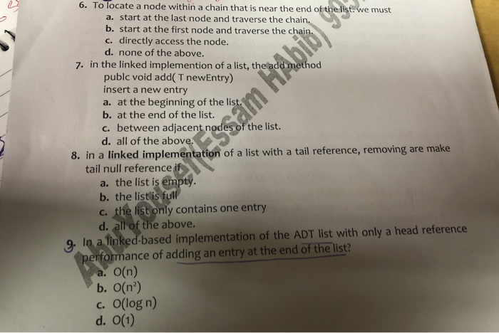  6. To locate a node within a chain that is near