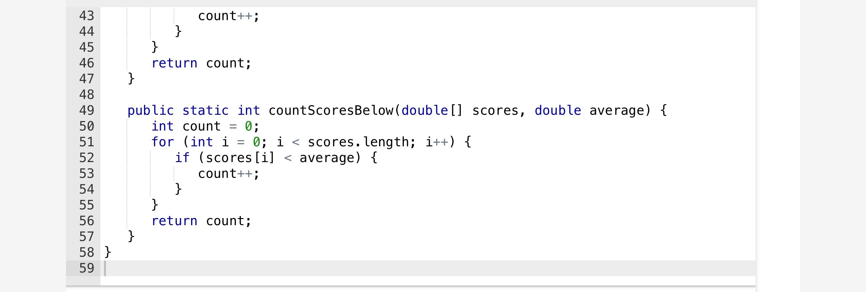 a new score: The average is: 82.88000000000001 - or equal to the