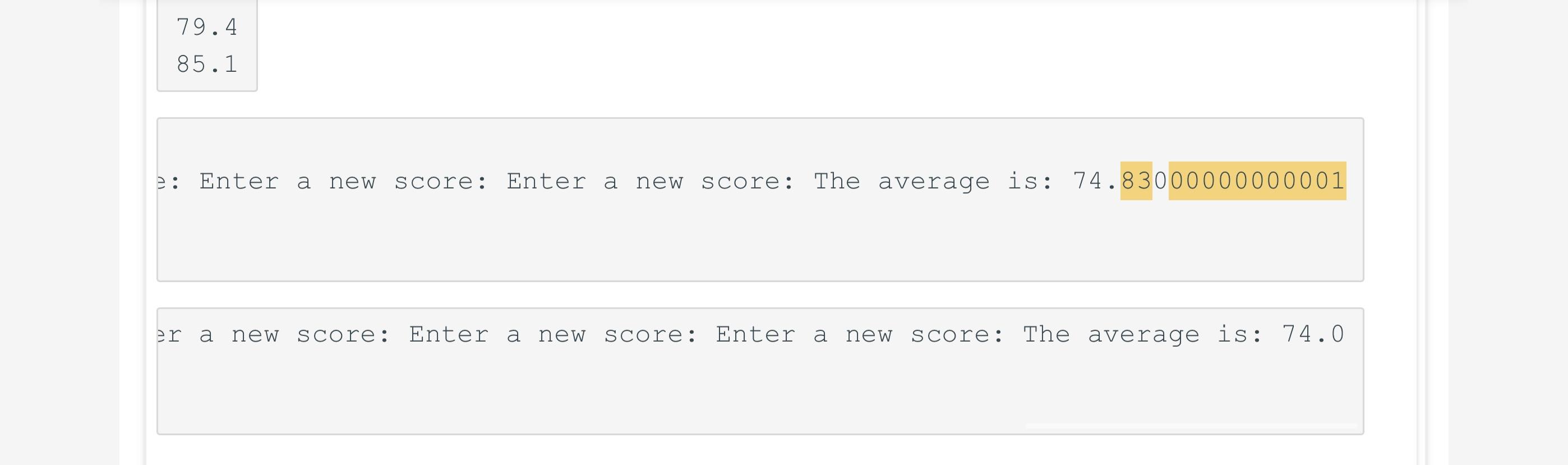 average: 3 v the average: 2 er a new score: Enter a