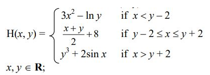 (C programming) Given a mathematical function (, ) defined as follows a)