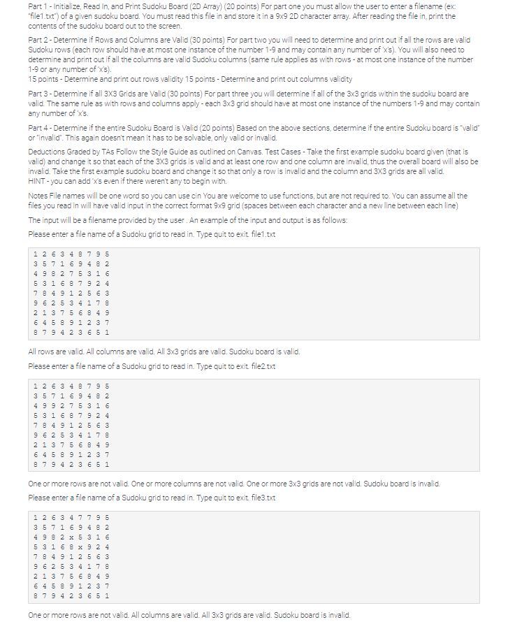 In C++ Part 1 - Initialize, Read In, and Print Sudoku Board
